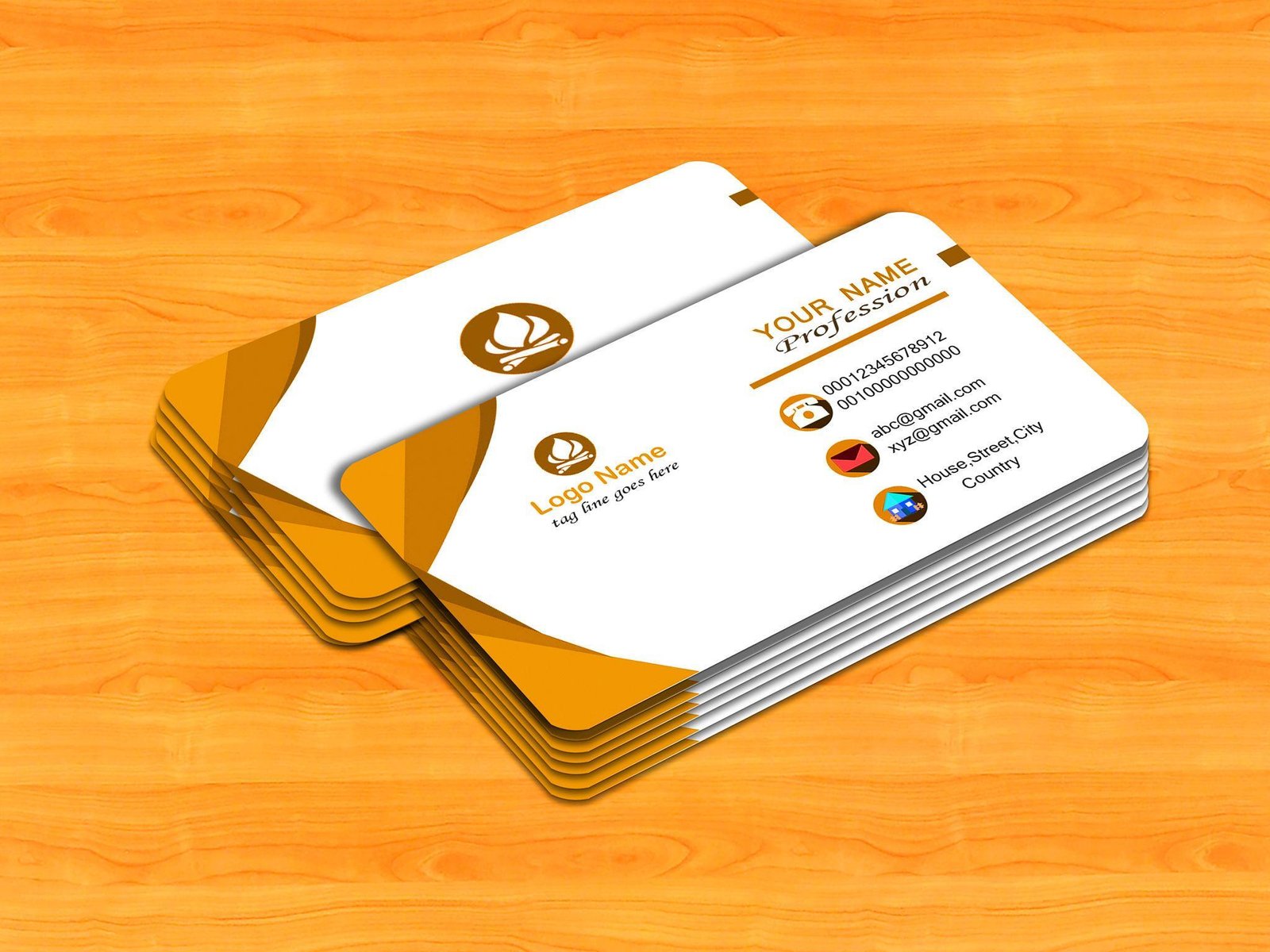 Standard visiting cards printing with premium quality business card design and matte glossy finish